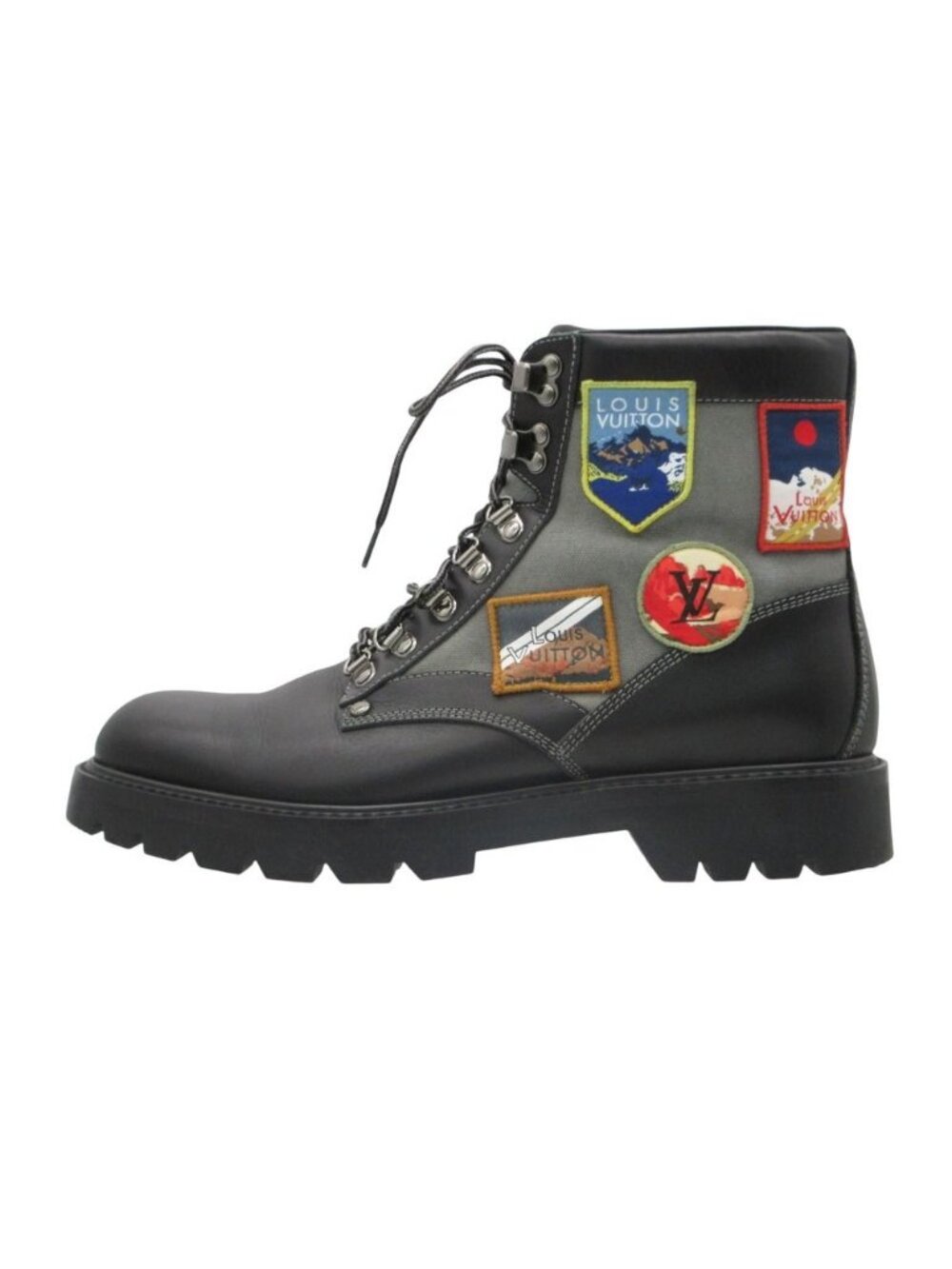 Louis Vuitton Boots suup Rug Line Ankle Logo Patch Leather Shu Cutreplacement